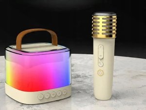 Mikrofon Jokomisiada Mikrofony z głośnikiem bezprzewodowy + bluetooth + 2 mikrofony IN0178 11