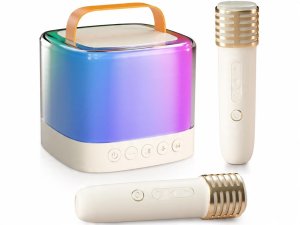 Mikrofon Jokomisiada Mikrofony z głośnikiem bezprzewodowy + bluetooth + 2 mikrofony IN0178 6