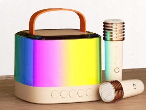 Mikrofon Jokomisiada Mikrofony z głośnikiem bezprzewodowy + bluetooth + 2 mikrofony IN0178 9