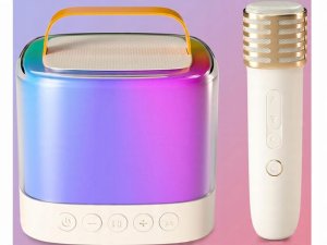 Mikrofon Jokomisiada Mikrofony z głośnikiem bezprzewodowy + bluetooth + 2 mikrofony IN0178 10