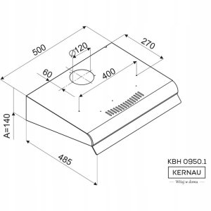 Okap Kernau Okap podszafkowy Kernau KBH I 0960 B 178 m3/h 6