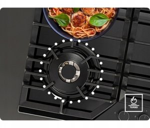 Płyta grzewcza Kernau Płyta gazowa Kernau KGH 6431 TCI B szkło 4 palniki 4