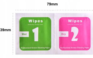 krainaGSM ŚCIERECZKA DO CZYSZCZENIA ODTŁUSZCZANIA EKRANU TELEFONU 2W1 SUCHA MOKRA 2