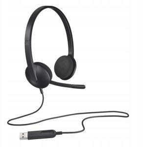 Słuchawki Logitech Słuchawki komputerowe Logitech USB Headset H340 Nauszne Mikrofon Czarne 2