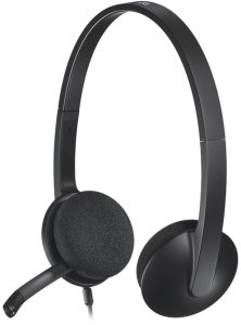 Słuchawki Logitech Słuchawki komputerowe Logitech USB Headset H340 Nauszne Mikrofon Czarne 5