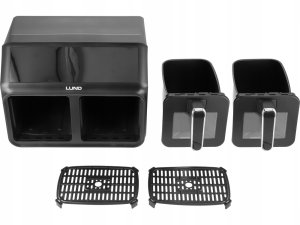 Frytkownica beztłuszczowa Lund FRYTKOWNICA BEZTŁUSZCZOWA AIR FRYER 2200W DWIE KOMORY 4+4L Z WYŚWIETLACZEM 7