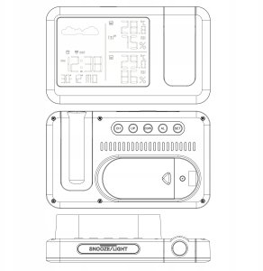 Stacja pogodowa Meteo STACJA POGODOWA Z DCF METEO WEBBER WS207 POGODYNKA PROJEKTOR LASEROWY 12