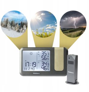 Stacja pogodowa Meteo STACJA POGODOWA Z DCF METEO WEBBER WS207 POGODYNKA PROJEKTOR LASEROWY 4