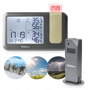 Stacja pogodowa Meteo STACJA POGODOWA Z DCF METEO WEBBER WS207 POGODYNKA PROJEKTOR LASEROWY 9