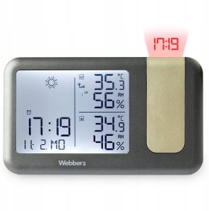 Stacja pogodowa Meteo STACJA POGODOWA Z DCF METEO WEBBER WS207 POGODYNKA PROJEKTOR LASEROWY 10