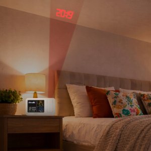 Stacja pogodowa Meteo STACJA POGODOWA Z DCF METEO SP208 POGODYNKA PROJEKTOR LASEROWY CZUJNIK ZEW 4