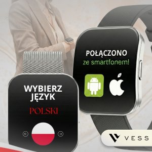 Smartwatch VESS SMARTWATCH ZEGAREK DAMSKI ZAOKRĄGLONY EKRAN 3D MENU PL AMOLED + 4 PASKI 8