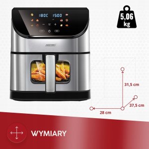 Frytkownica beztłuszczowa MPM Frytkownica beztłuszczowa MPM MFR10M 1500W 6L do do Smażenia Pieczenia 12