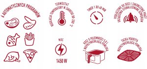 Frytkownica beztłuszczowa MPM Frytkownica beztłuszczowa MPM MFR-09 1450W 5L do Smażenia Pieczenia 5