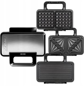Opiekacz MPM Opiekacz 3w1 gofrownica grill MPM MOP-43M 3w1 inox 1000 W 13