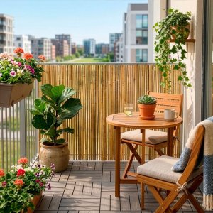 Springos Mata bambusowa na balkon 1,2 x 3 m osłona do ogrodu na ogrodzenie płot maskujący UNIWERSALNY 17