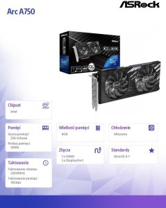 Karta graficzna Karta graficzna ASrock Arc A750 Challenger SE OC 8GB GDDR6 256bit 7