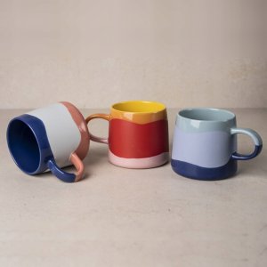 Cup&You KUBEK CERAMICZNY NA KAWĘ HERBATĘ CZEKOLADĘ ZIELONO-NIEBIESKI Z UCHWYTEM 400 ML PREZENT UPOMINEK DLA KOBIETY MAMY ŻONY BABCI DZIEWCZYNY KOLEŻANKI NIEJ 3