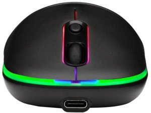 Mysz MYSZ BEZPRZEWODOWA REINSTON RGB WBUDOWANY AKUMULATOR USB 2.4 GHZ CZARNA 4