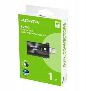 Dysk zewnętrzny SSD Adata Dysk Zewnętrzny SSD SC730 1TB USB 3.2C/A 600/600MB/s czarny 5