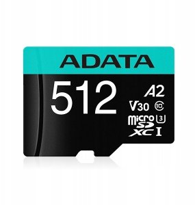 Karta ADATA Karta microSD Premier Pro 512 GB UHS1 U3 V30 A2 + adapter 3