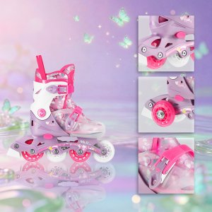 Rolki Nils Extreme NJ1025 ŁYŻWOROLKI FLIPZY RÓŻOWE ROZM. S(31-34) NILS FUN 6