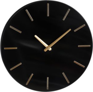 Mica Decorations ZEGAR ŚCIENNY ALUMINIOWY CZARNY ŚR. 35,5CM MICA 2