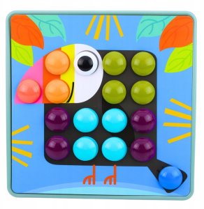 LeanToys Kreatywne Puzzle Geometryczne Mozaika Układanka Edukacyjna Grzybki 53 el. 2