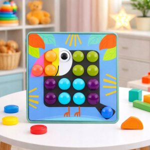 LeanToys Kreatywne Puzzle Geometryczne Mozaika Układanka Edukacyjna Grzybki 53 el. 3