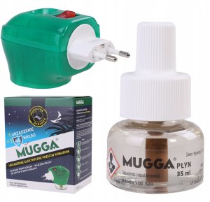Mugga Urządzenie elektryczne z wkładem na komary Mugga 45 nocy 35ml + 4x Wkład płyn na komary Mugga 45 nocy 35ml 7