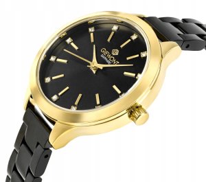 Zegarek Giewont Zegarek Damski Giewont Sapphire Złoto Czarny GW2720-B4 2