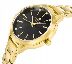 Zegarek Giewont Zegarek Damski Giewont Sapphire Złoto Czarny GW2720-B3 2