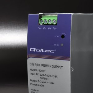 Qoltec Qoltec Przemysłowy zasilacz na szynę DIN 240W 24V 6