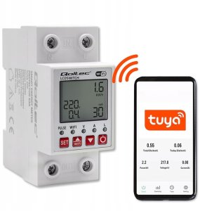 Qoltec Qoltec Inteligentny przekaźnik 63A WiFi z licznikiem prądu DIN Tuya Timer 3