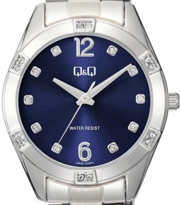 Zegarek QQ Zegarek damski QQ Q83B-005P CYRKONIE srebrny 4