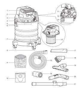 Odkurzacz przemysłowy Ryobi RYOBI Odkurzacz Akumulatorowy na mokro/sucho 18V Warsztatowy R18WDV-0 8