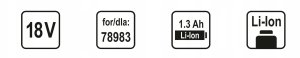 Sthor AKUMULATOR LI-ION 18V 1,3 AH DO WKRĘTARKI STHOR 2