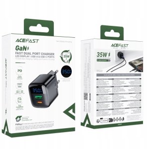 Ładowarka Acefast Ładowarka sieciowa Acefast A116 GaN PD 35W USB-A USB-C z wyświetlaczem - czarna 6