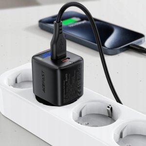 Ładowarka Acefast Ładowarka sieciowa Acefast A116 GaN PD 35W USB-A USB-C z wyświetlaczem - czarna 8