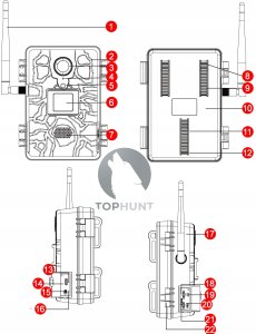 Kamera TOPHUNT Kamera Leśna Fotopułapka 2.7K 4G LTE SOLAR PODGLĄD na ŻYWO 7