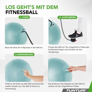 Tunturi Piłka  90cm, Petrol, Anti Burst 3