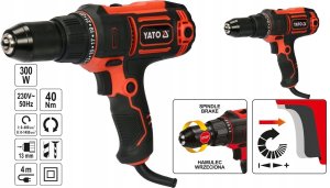 Wiertarko-wkrętarka Yato WIERTARKO WKRETARKA SIECIOWA YATO 40Nm 300W BIEGI 5