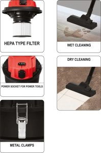 Odkurzacz przemysłowy Yato YATO ODKURZACZ WARSZTATOWY Z FUNKCJĄ DMUCHAWY 1400W 20L NA SUCHO I MOKRO 5