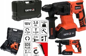 Młotowiertarka Yato YATO MŁOTOWIERTARKA AKUMULATOROWA UDAROWA SDS+ 18V 3Ah Z FUNKCJĄ PODKUWANIA 6