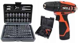 Wiertarko-wkrętarka Yato KOMPAKTOWA WKRĘTARKA AKUMULATOROWA 12V 30Nm AKUMULATOR 2Ah + ŁADOWARKA YATO 14