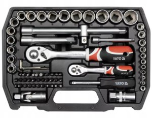 Zestaw narzędzi Yato YATO ZESTAW NARZĘDZIOWY KLUCZY NASADOWYCH BITY NASADKI 1/4'' 1/2'' 72el. 2