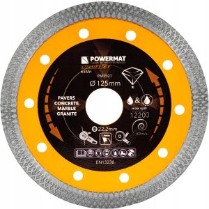 Powermat TARCZA DIAMENTOWA 125MM 1,4MM DO CIĘCIA BETONU GRESU CERAMIKI BRUKU SPIEKU 2