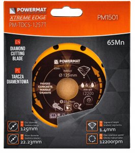 Powermat TARCZA DIAMENTOWA 125MM 1,4MM DO CIĘCIA BETONU GRESU CERAMIKI BRUKU SPIEKU 4