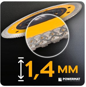 Powermat TARCZA DIAMENTOWA 125MM 1,4MM DO CIĘCIA BETONU GRESU CERAMIKI BRUKU SPIEKU 5