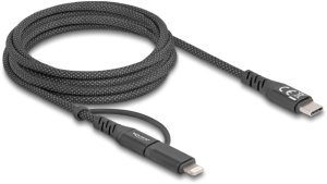 Delock USB kabel 2 in 1 USB Type-C™ do USB Type-C™ / Lightning™ dla iPhone™ i iPad™ 2 m MFi 60 W 2